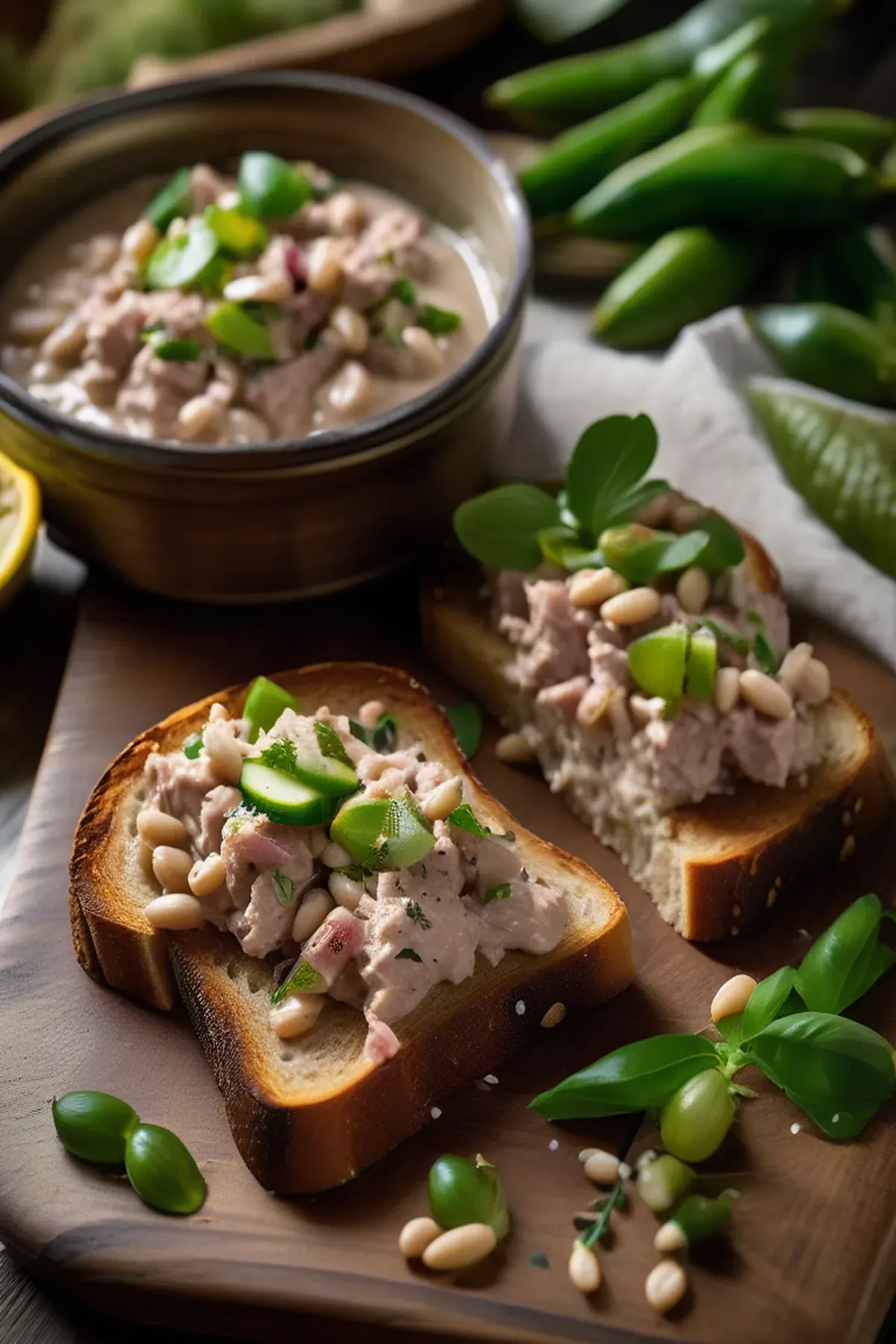 Creamy tuna & white bean toast