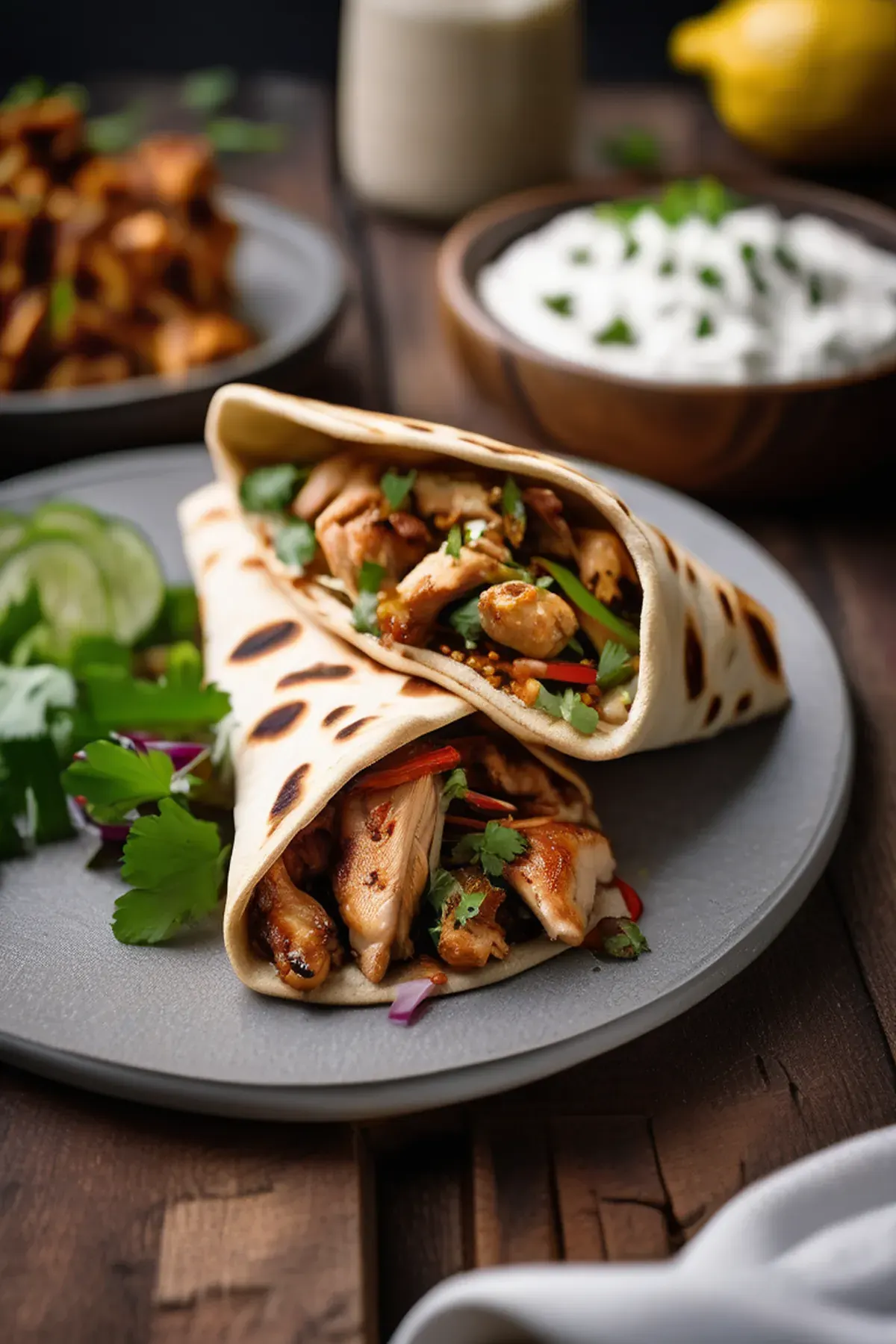 Chicken shawarma with easy flatbread