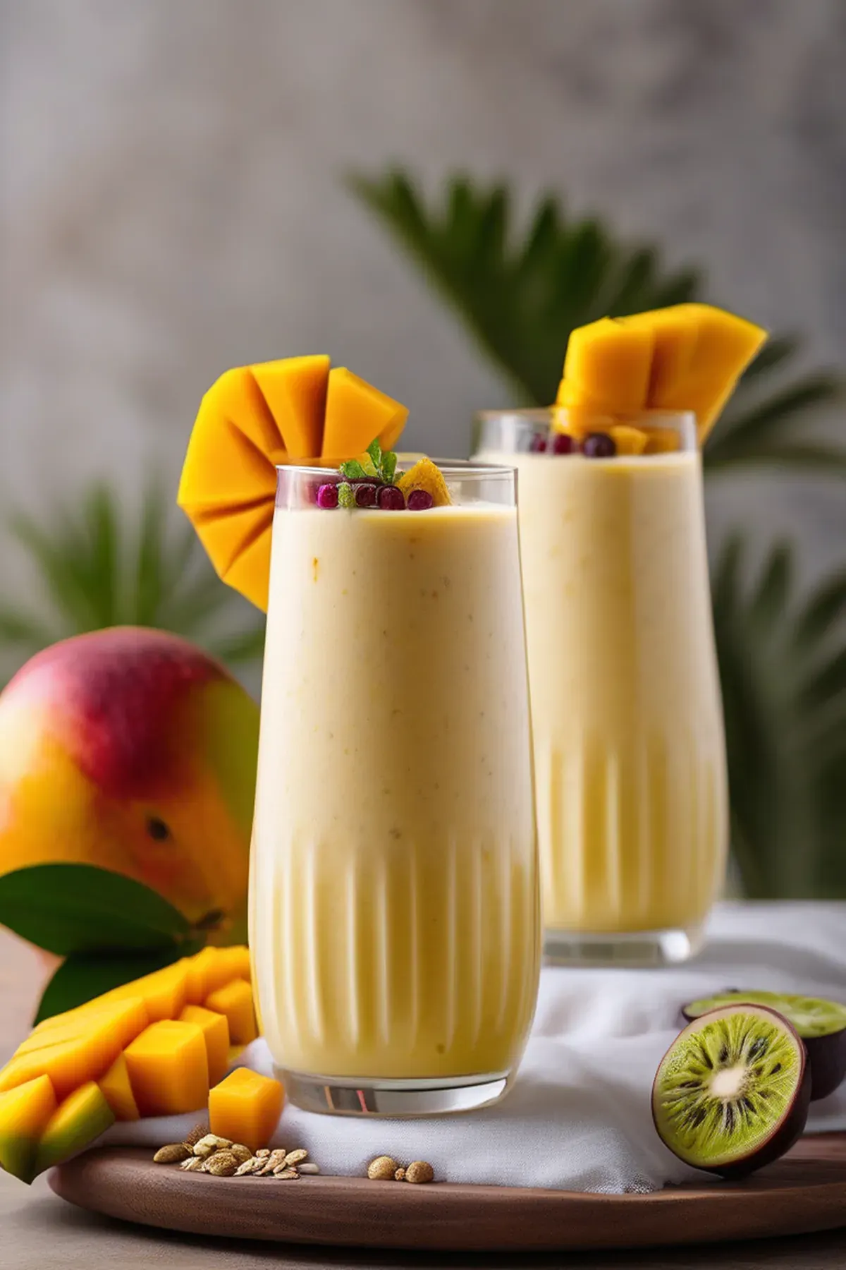 Mango & passion fruit frozen lassi