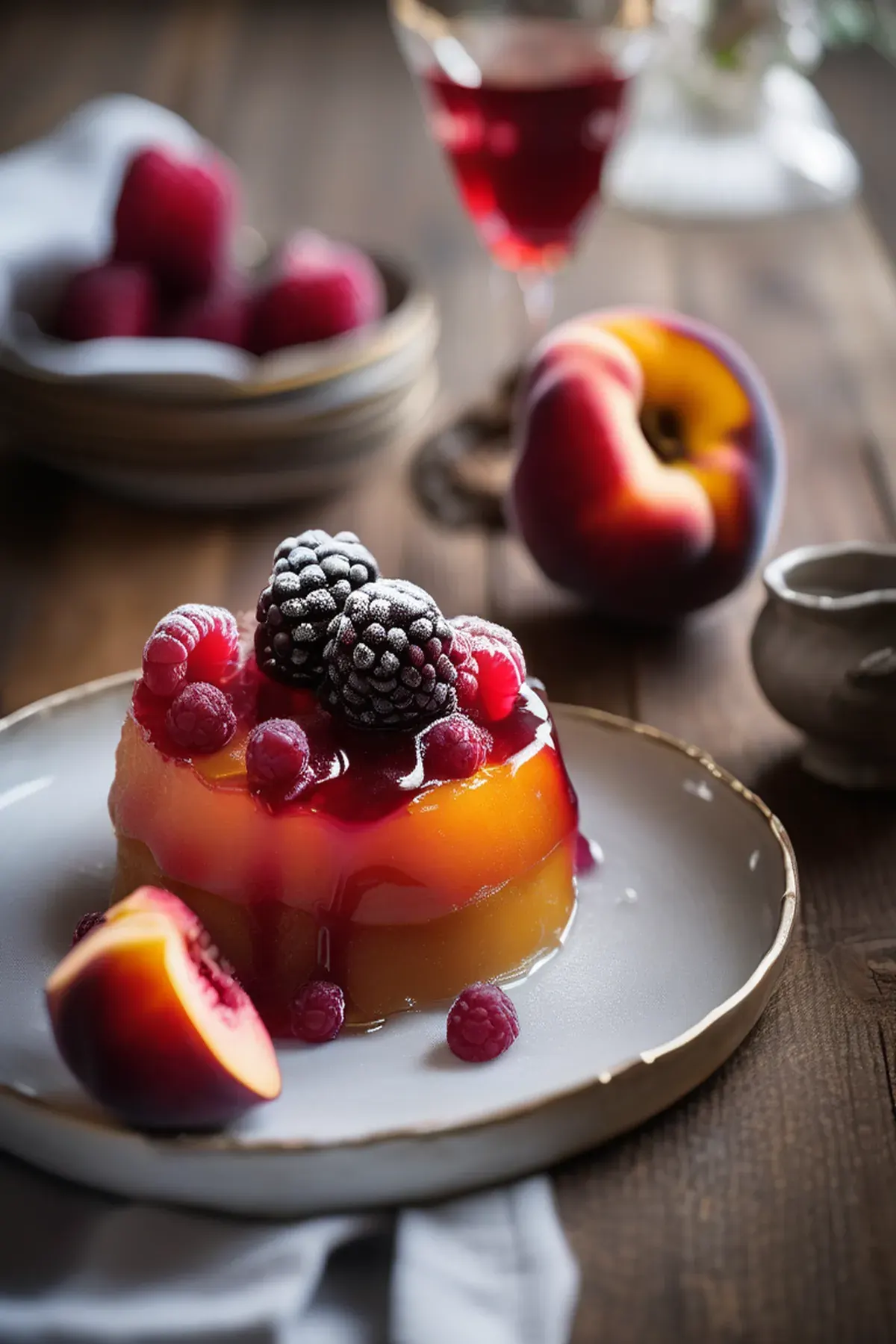 Peach melba tatin