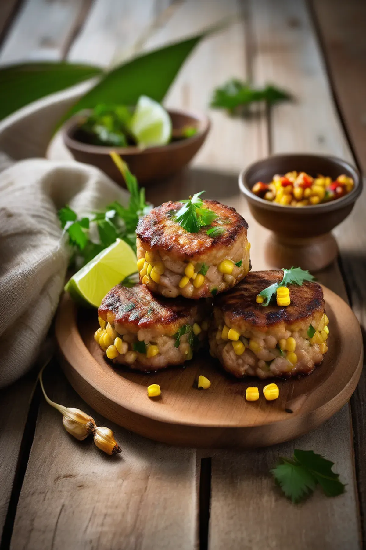 Pork & sweetcorn patties