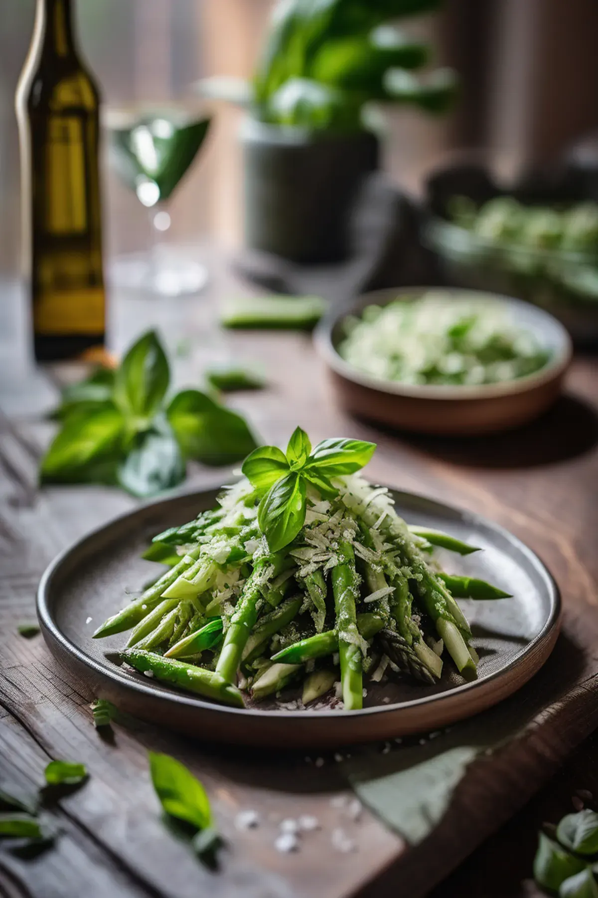 Shaved asparagus & pesto salad