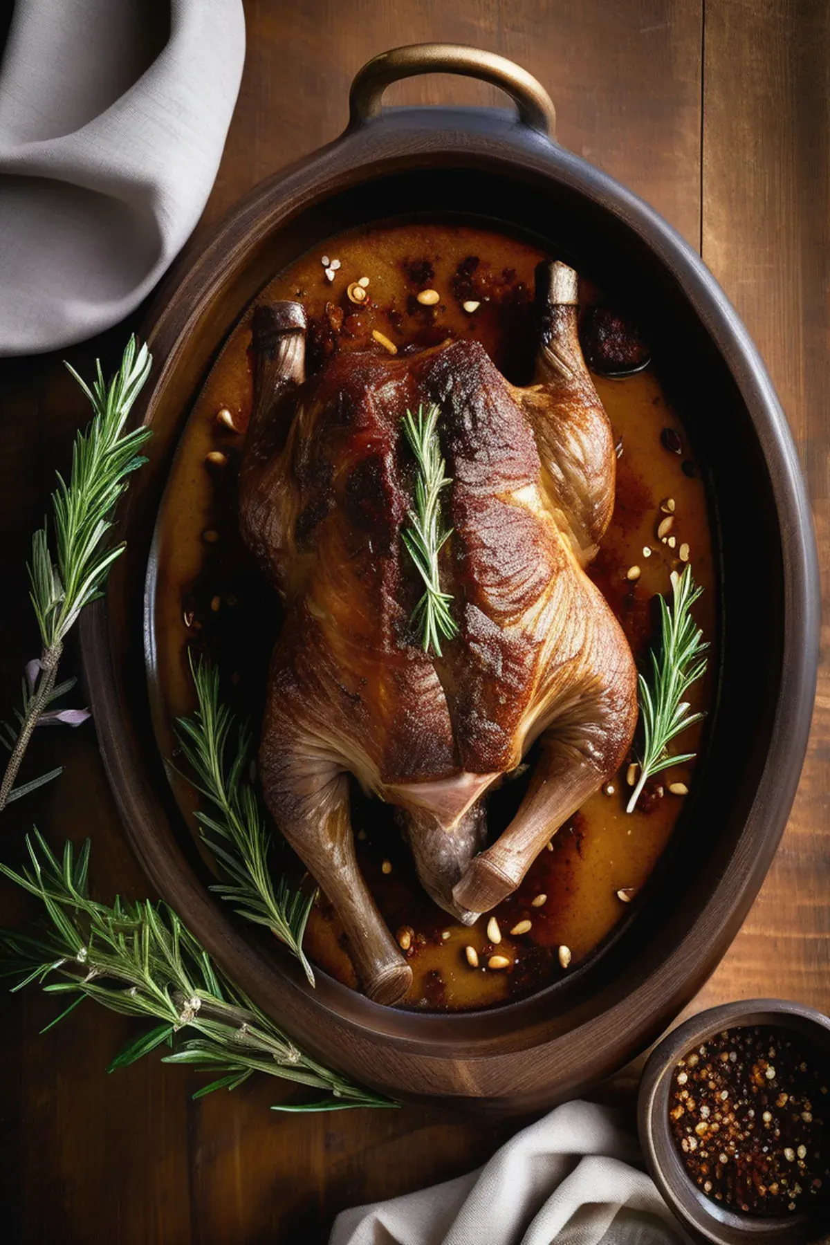 Slow-roast lamb with garlic, honey & cumin